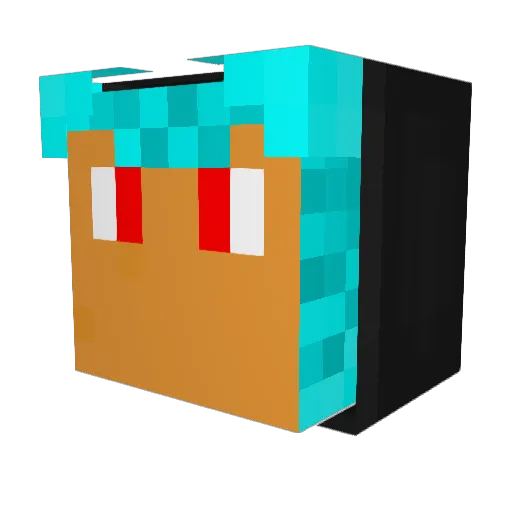 Ohzag Minecraft avatar head, 3D render
