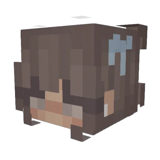 Oiigiggly Minecraft avatar head, 3D render