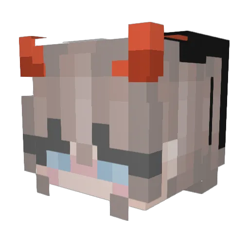 Oijka Minecraft avatar head, 3D render