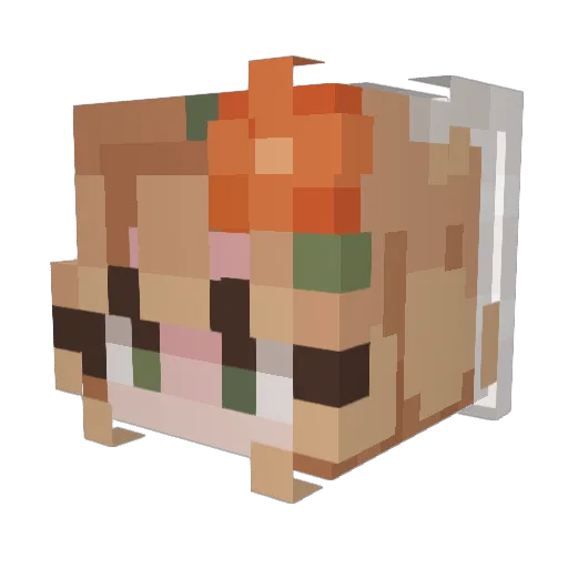 Oilmouse Minecraft avatar head, 3D render