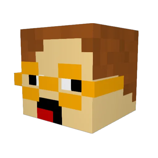 OilyHalogramme Minecraft avatar head, 3D render