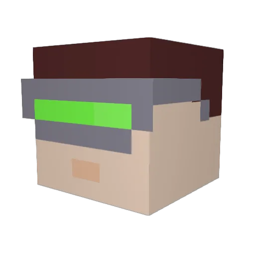 Oizabaf Minecraft avatar head, 3D render