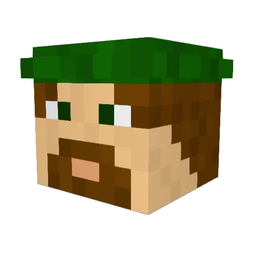 Ojin_ Minecraft avatar head, 3D render