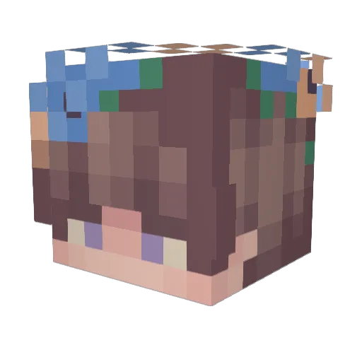 Ojirri Minecraft avatar head, 3D render