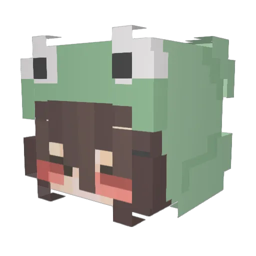 OkaePoppy Minecraft avatar head, 3D render