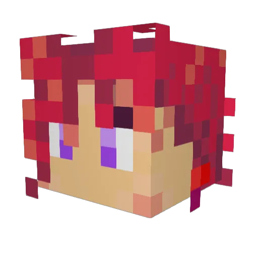 OkaeRii Minecraft avatar head, 3D render