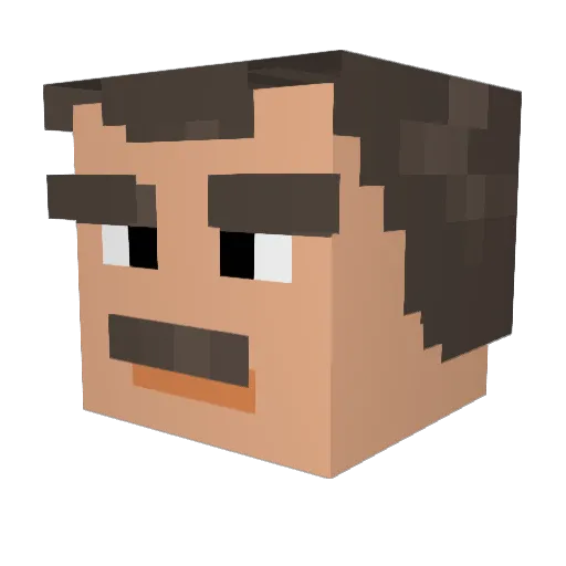 OkaiTV Minecraft avatar head, 3D render