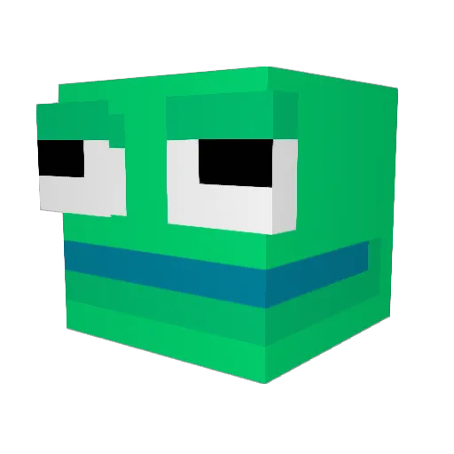 Okama Minecraft avatar head, 3D render