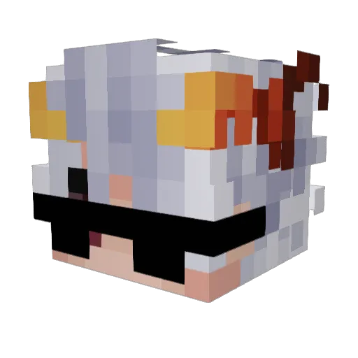 OkamiDisan Minecraft avatar head, 3D render