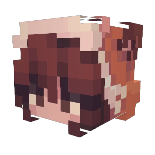 Okami_san Minecraft avatar head, 3D render