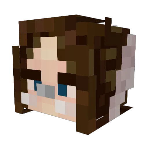 Okamidii Minecraft avatar head, 3D render