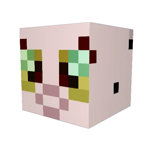 Okamifan1 Minecraft avatar head, 3D render