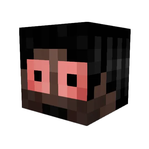 Okamify Minecraft avatar head, 3D render