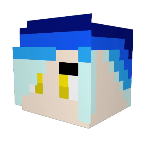 Okamirachel Minecraft avatar head, 3D render