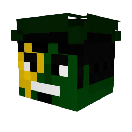 OkayIowa Minecraft avatar head, 3D render