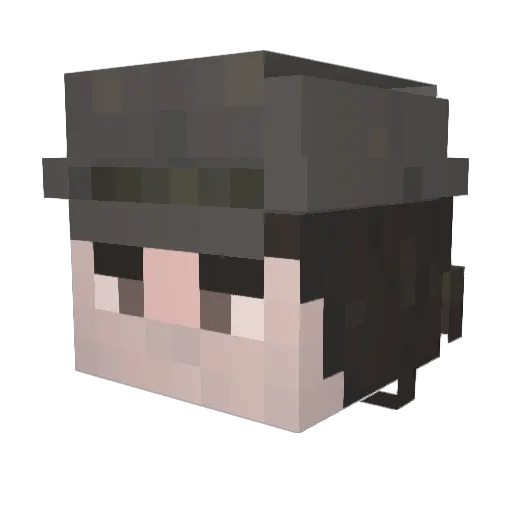 Okii2 Minecraft avatar head, 3D render