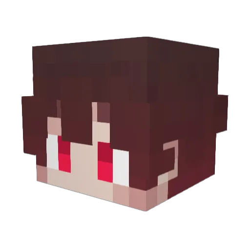 Okiko Minecraft avatar head, 3D render