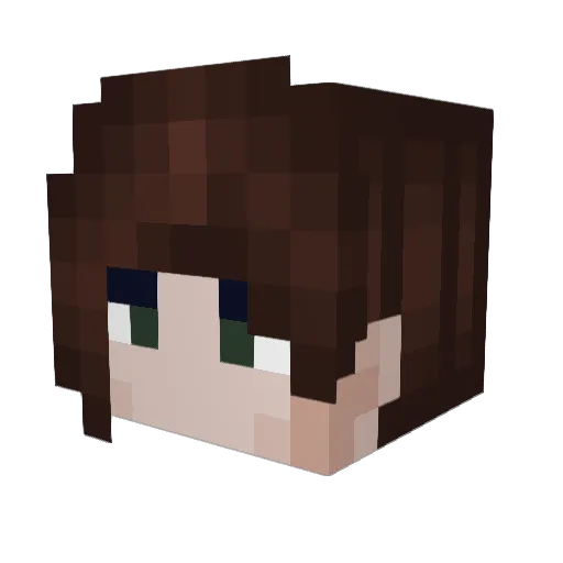 Okitau Minecraft avatar head, 3D render