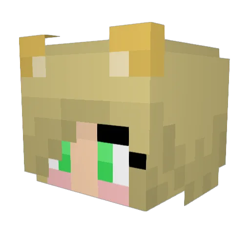 Okitsu Minecraft avatar head, 3D render