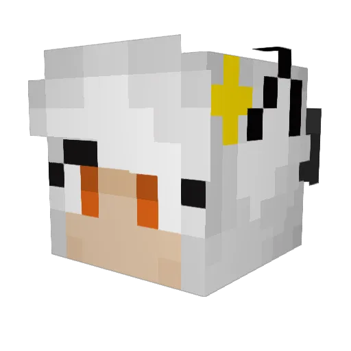 Okitsunemaru Minecraft avatar head, 3D render