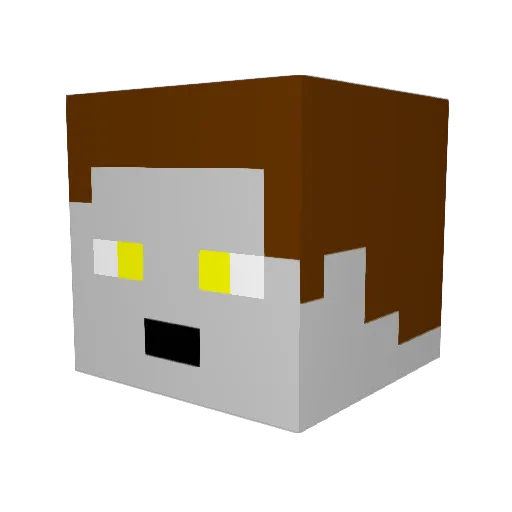Okkularis Minecraft avatar head, 3D render