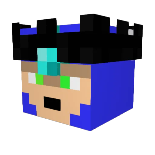 Okkult Minecraft avatar head, 3D render
