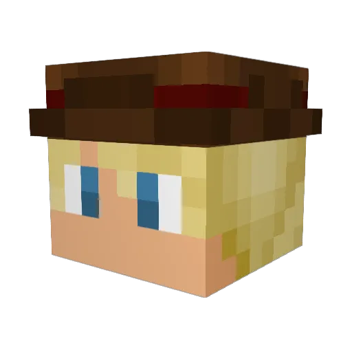 Okra10 Minecraft avatar head, 3D render