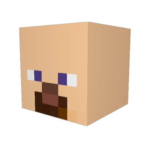 Okuge Minecraft avatar head, 3D render