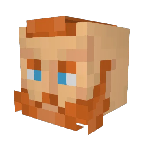 OlDirtyPossum Minecraft avatar head, 3D render