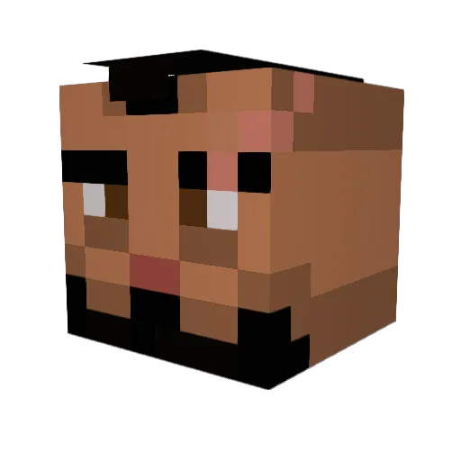 OlManJack Minecraft avatar head, 3D render