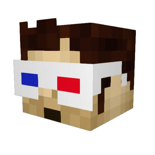OlOdysseus Minecraft avatar head, 3D render