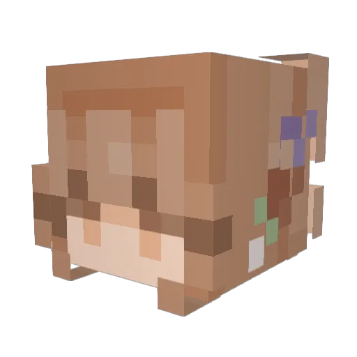 Olafixii Minecraft avatar head, 3D render