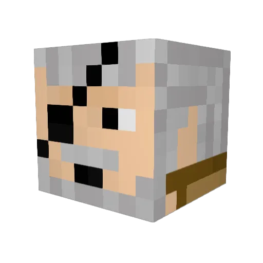 OldFatherSnake Minecraft avatar head, 3D render