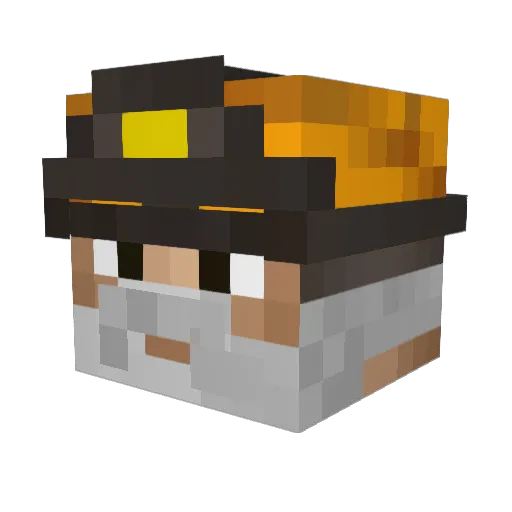 OldGuy6 Minecraft avatar head, 3D render