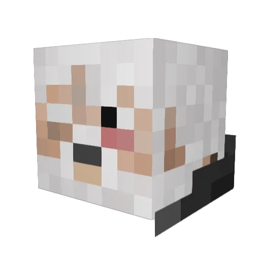 OldManGrandpa Minecraft avatar head, 3D render