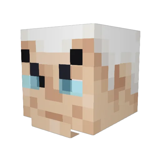 OldMate36 Minecraft avatar head, 3D render