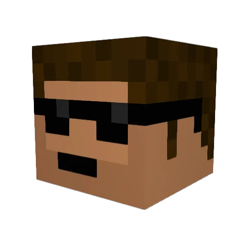 OldMateFunkY Minecraft avatar head, 3D render