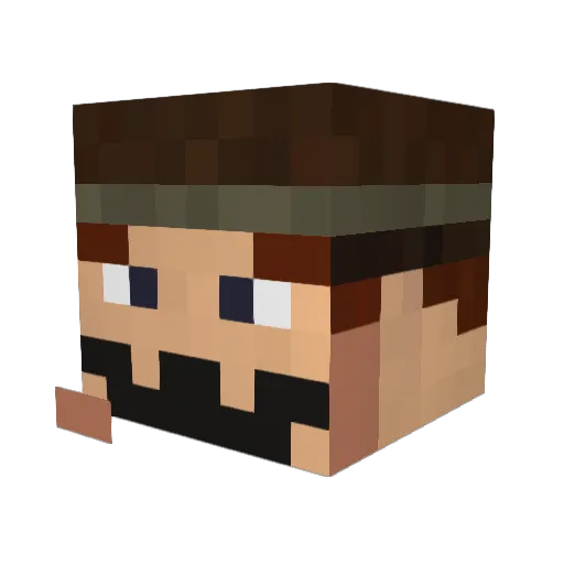 OldMoser Minecraft avatar head, 3D render