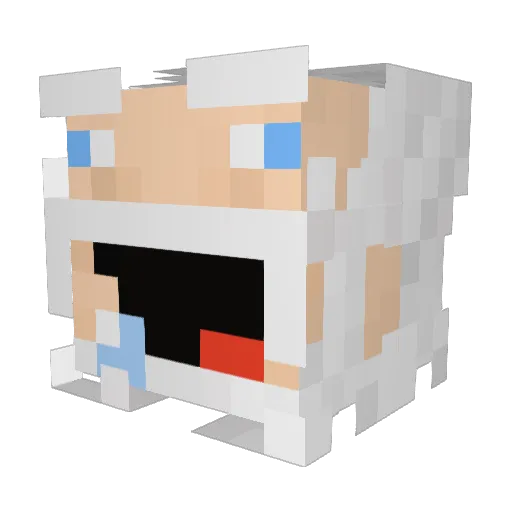 OldSanta Minecraft avatar head, 3D render