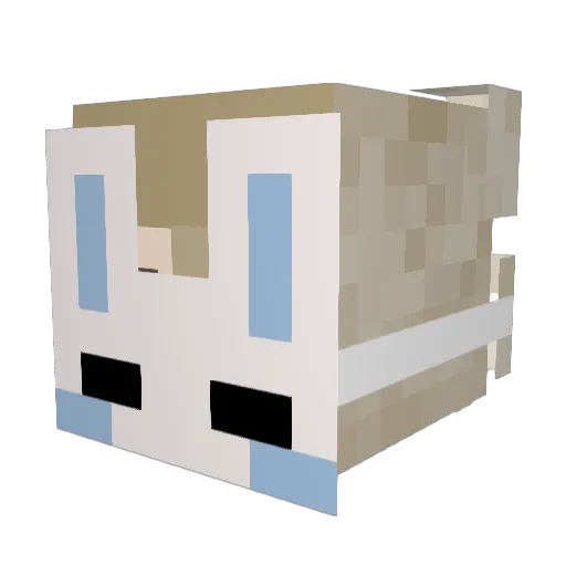 OldWhiteRabbit Minecraft avatar head, 3D render