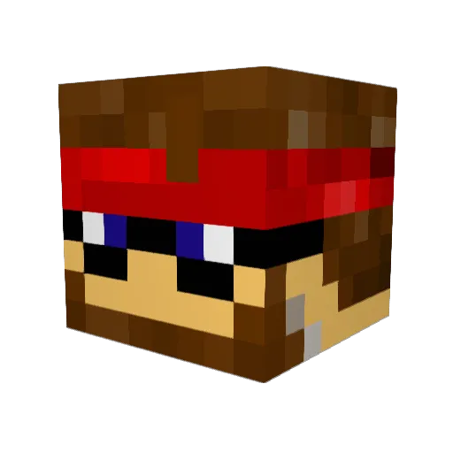 Oldmanjim Minecraft avatar head, 3D render