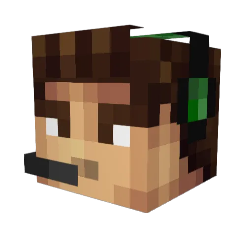 Oldschoolidis Minecraft avatar head, 3D render