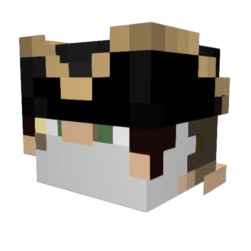 Oldskooloval Minecraft avatar head, 3D render