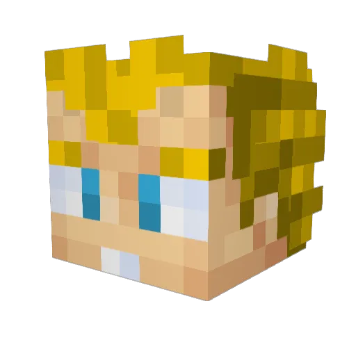 OldtypeM87 Minecraft avatar head, 3D render