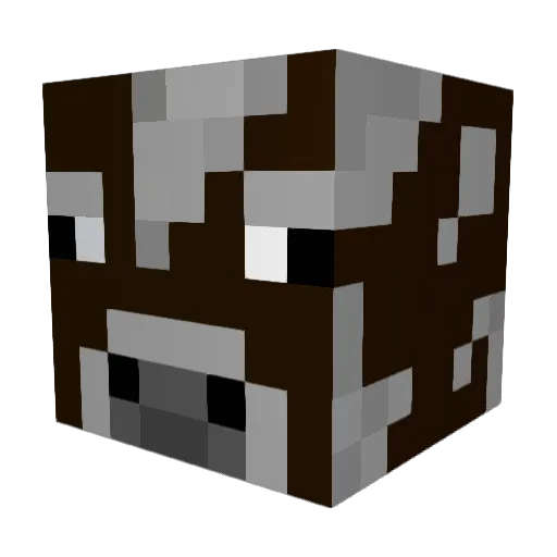 Oldycow Minecraft avatar head, 3D render