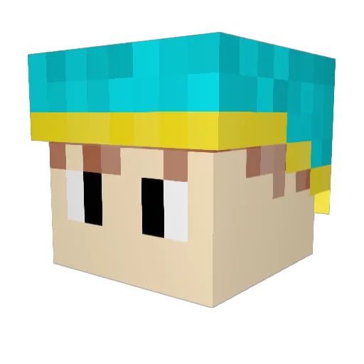 OleTeige Minecraft avatar head, 3D render
