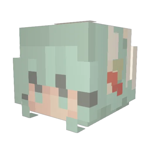 Oleasea Minecraft avatar head, 3D render