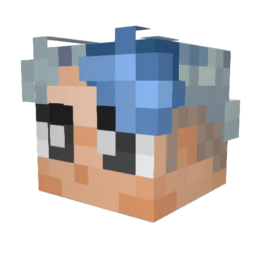 OlegBMW Minecraft avatar head, 3D render