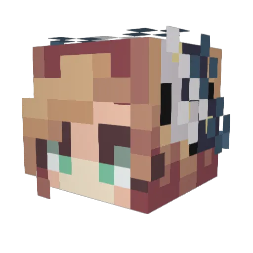 Olejowaty Minecraft avatar head, 3D render