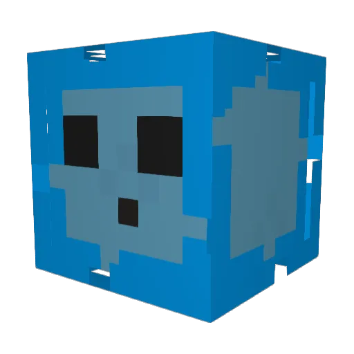 OlekBo Minecraft avatar head, 3D render